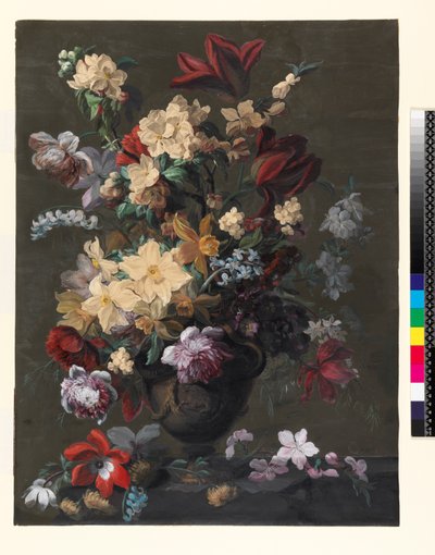 Flowers in a Vase Standing on a Ledge, Late 18th Century by Mary Moser